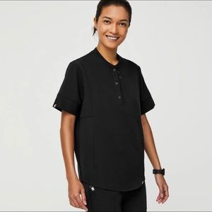 Figs Gidya Henley Top - Black XS & XXS